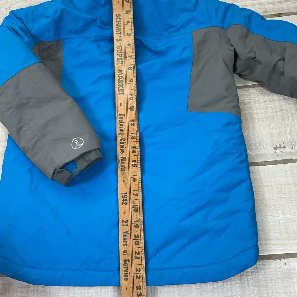 Lands' End Insulated Squall Hooded Winter Coat Jacket Kids Large Blue Gray - Picture 6 of 7